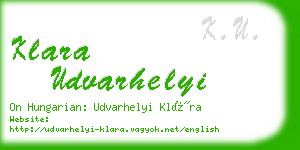 klara udvarhelyi business card